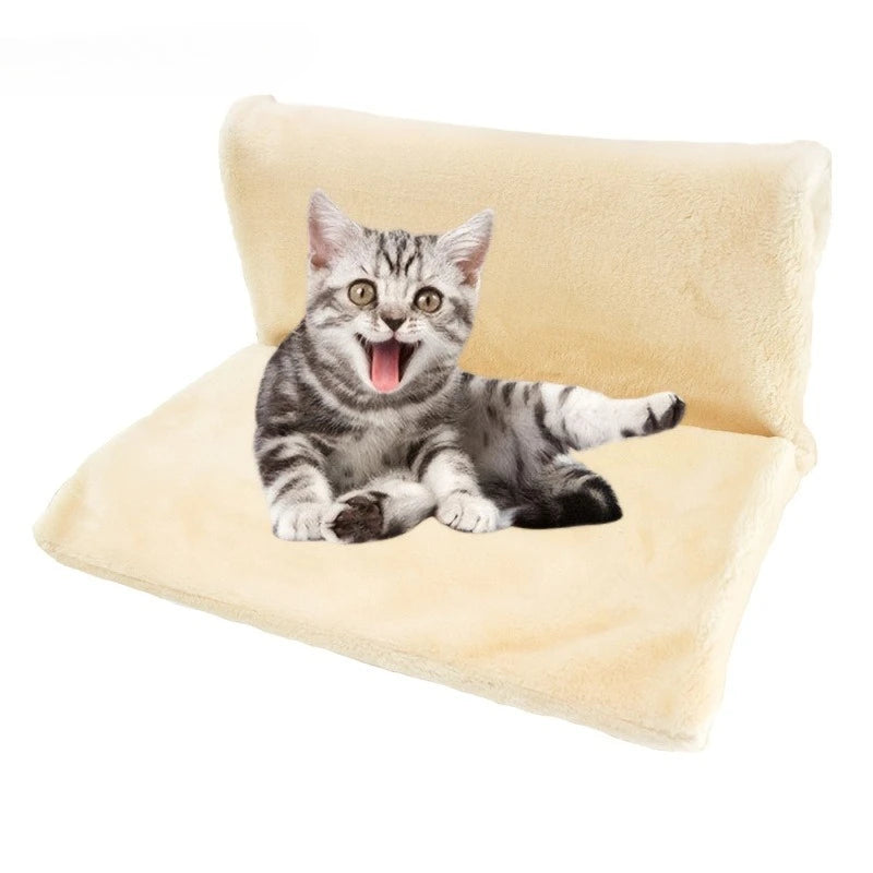 Cat Radiator Bed Hanging Cat Cradle Hammock Small Pet Animal Hanging Bed with Metal Frame Luxury Warm Fleece Basket for Cats