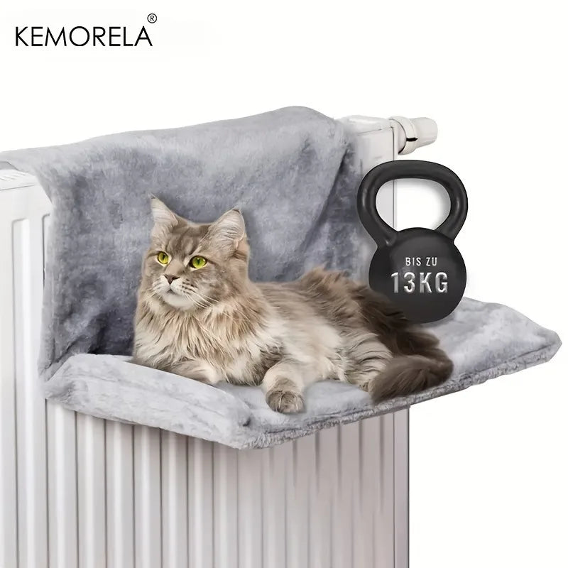 Cat Radiator Bed Hanging Cat Cradle Hammock Small Pet Animal Hanging  Bed with Metal Frame Luxury Warm Fleece Basket for Cats