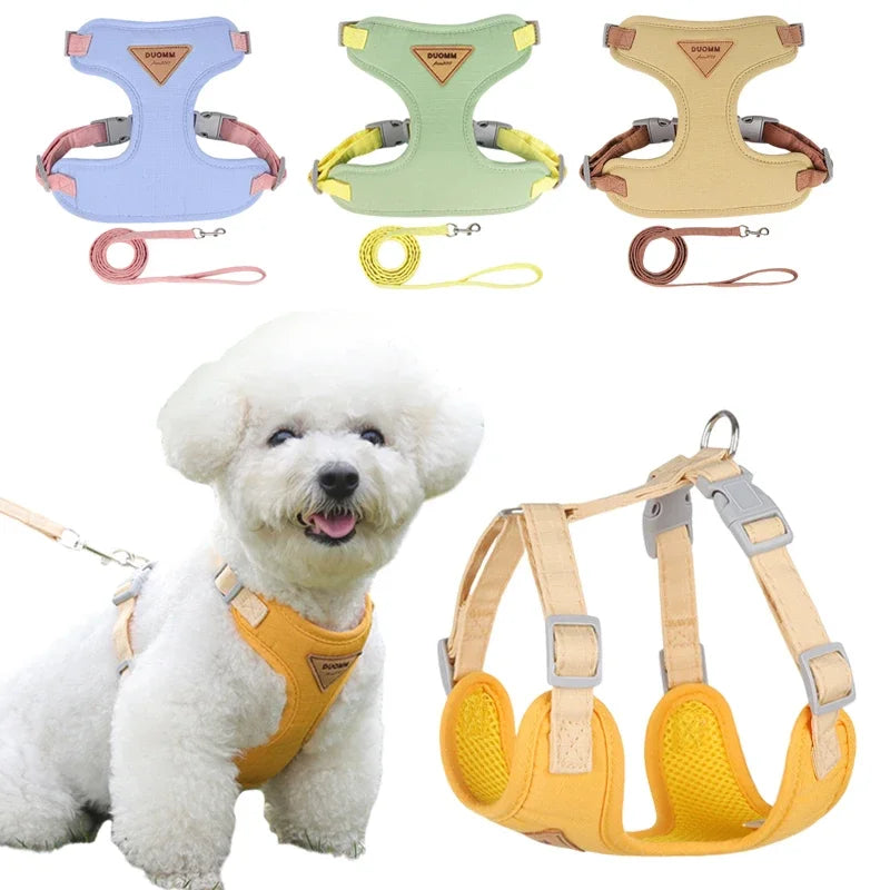 Puppy Harness and Leash Set, Breathable Pet Harness for Small and Medium-Sized Dogs and Cats