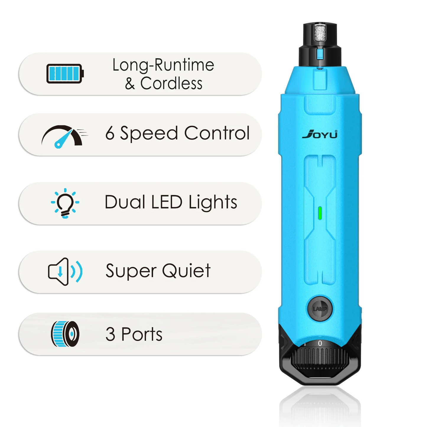 6-Speed Dog Nail Grinder  Enhanced Pet Nail Grinder Super Quiet Rechargeable Electric Dog Nail Trimmer Painless paws grooming